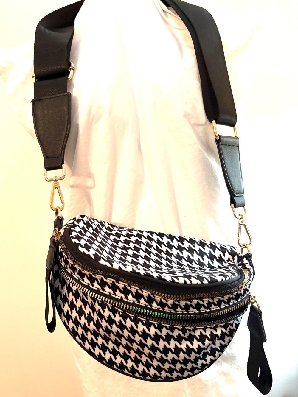 Collegiate Houndstooth Fanny Pack Sling-Alabama Gameday